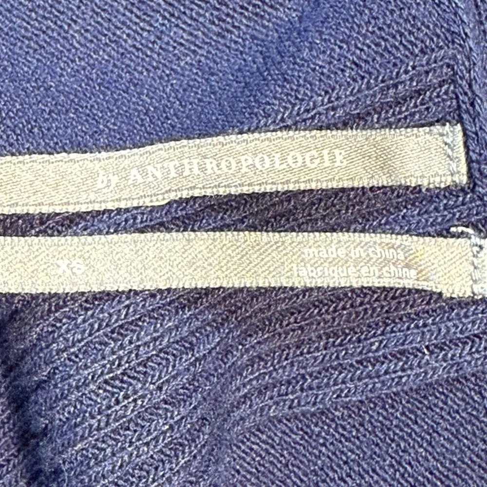 by Anthropologie Navy‎ Peplum Ribbed Open Front Cardigan Sweater Women XS
